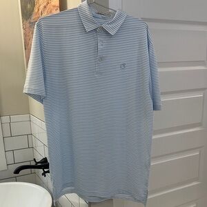 Classic Blue Striped Polo Shirt